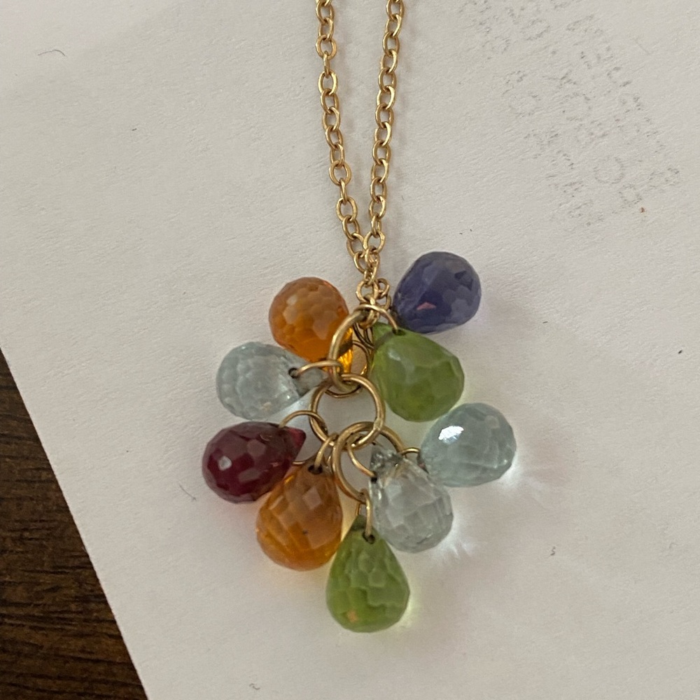 Tiffany & Co. 18k gold sapphire cluster necklace